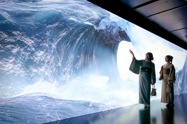 Interactive display in the big wave room