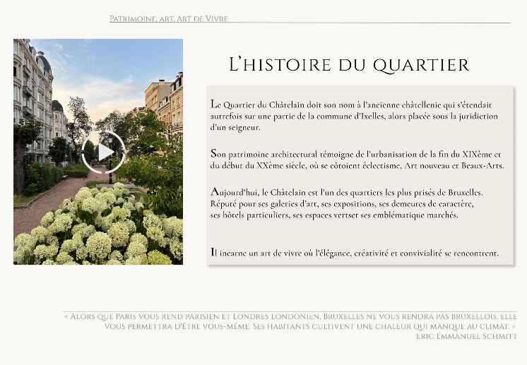 Présentation du projet Châtelain