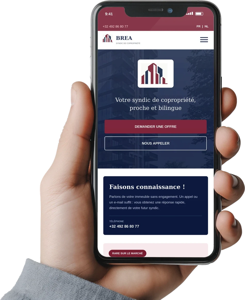Aperçu du site BREA sur téléphone