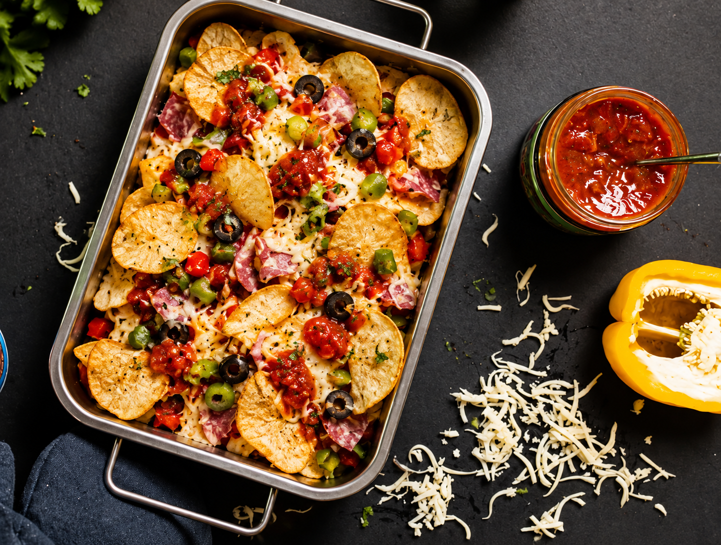 Chips de manioc gratinées