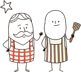Thomas et Antoine, les deux fondateurs dessinés