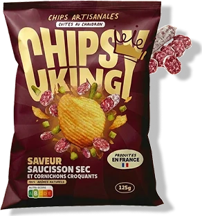 Sachet Chipsy King saveur saucisson sec & cornichons croquants