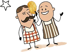 Thomas et Antoine avec une chips