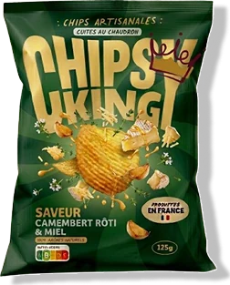 Sachet Chipsy King saveur camembert rôti & miel