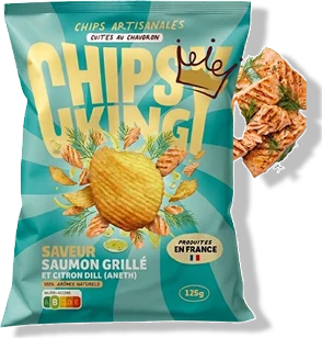 Sachet Chipsy King saveur saumon grillé & citron dill (aneth)