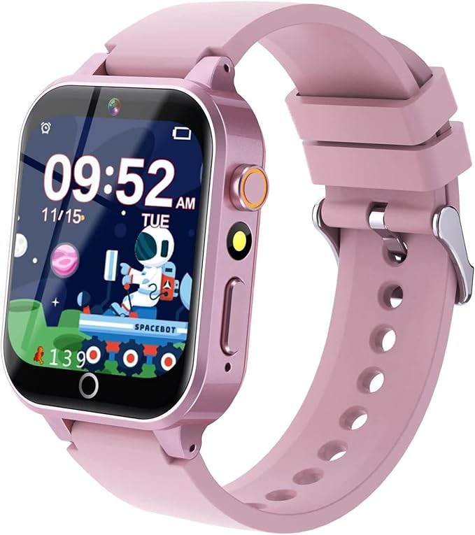 Montre connectée rose pour enfant, cadran 09:52 Spacebot