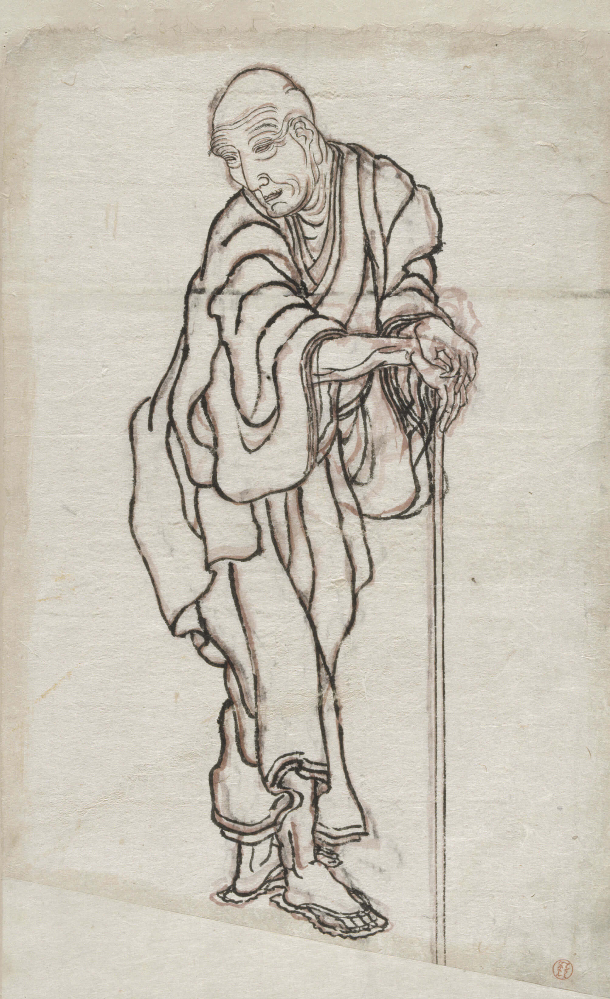 Hokusaï, autoportrait sous l'aspect d'un vieillard