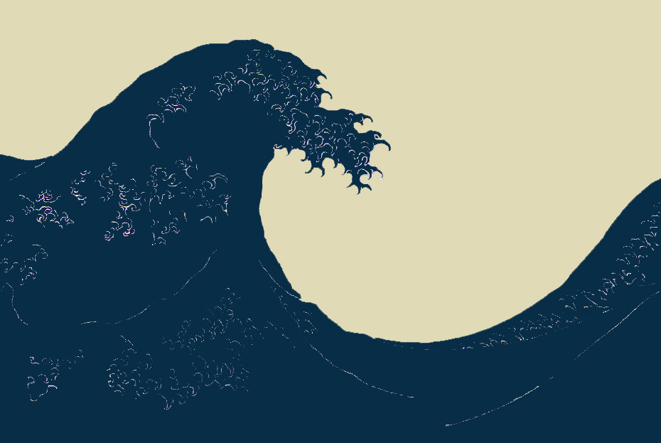 La vague réduite à deux formes symétriques