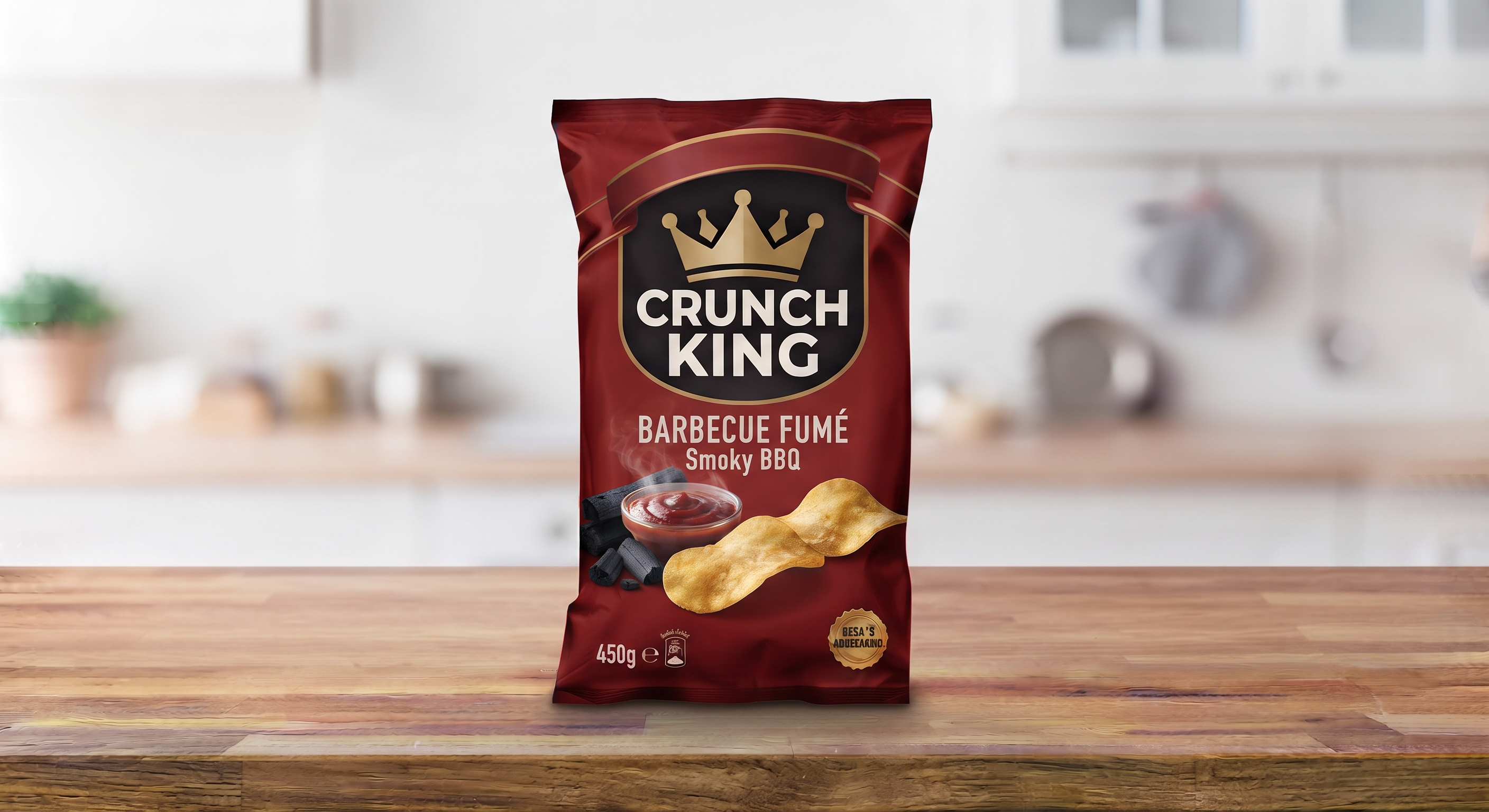Paquet de chips Crunch King Barbecue Fumé