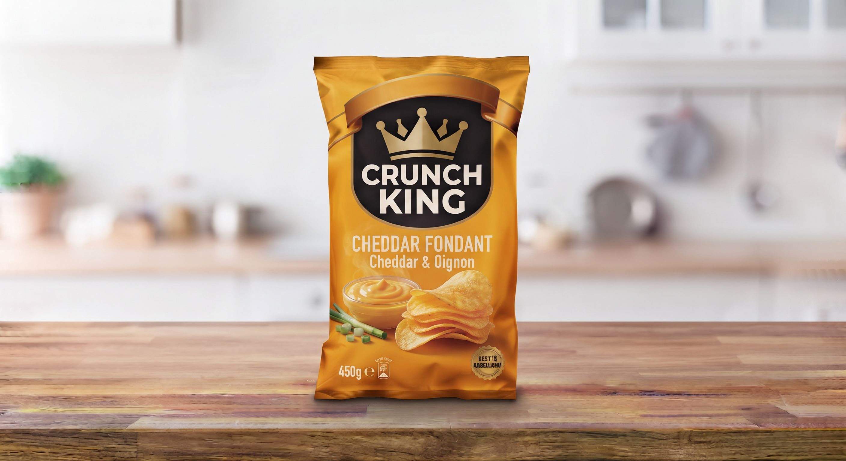 Paquet de chips Crunch King Cheddar Fondant