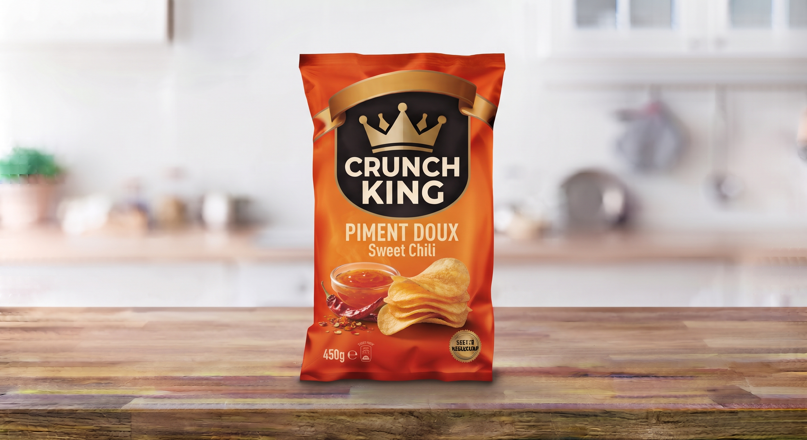 Paquet de chips Crunch King Piment Doux