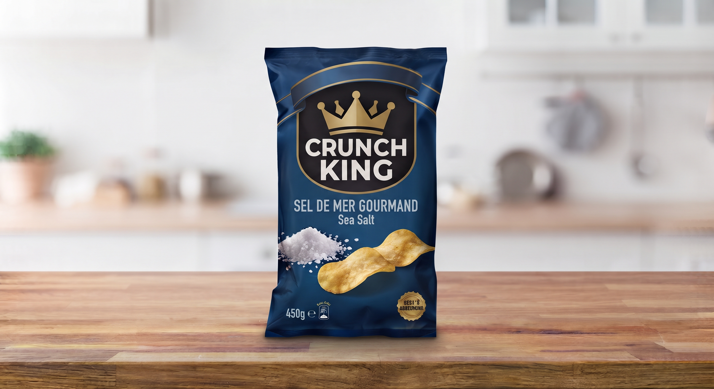 Paquet de chips Crunch King Sel de Mer Gourmand